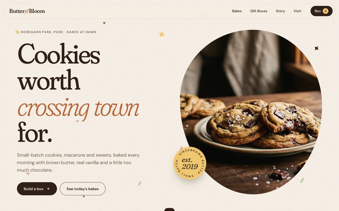 Butter & Bloom Bakery website preview