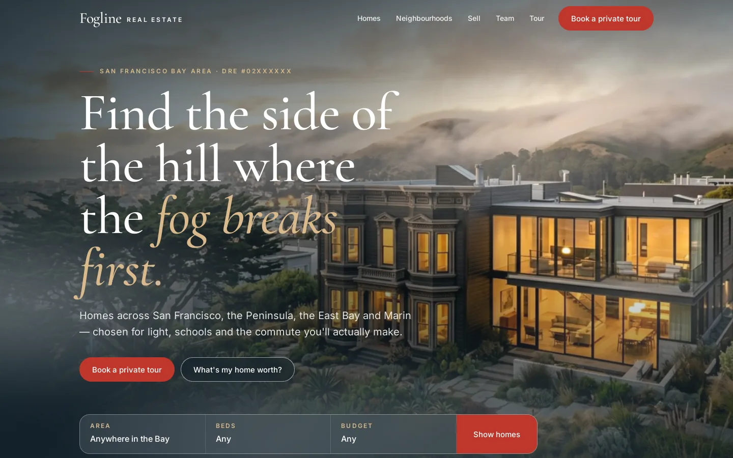 Fogline Real Estate website preview