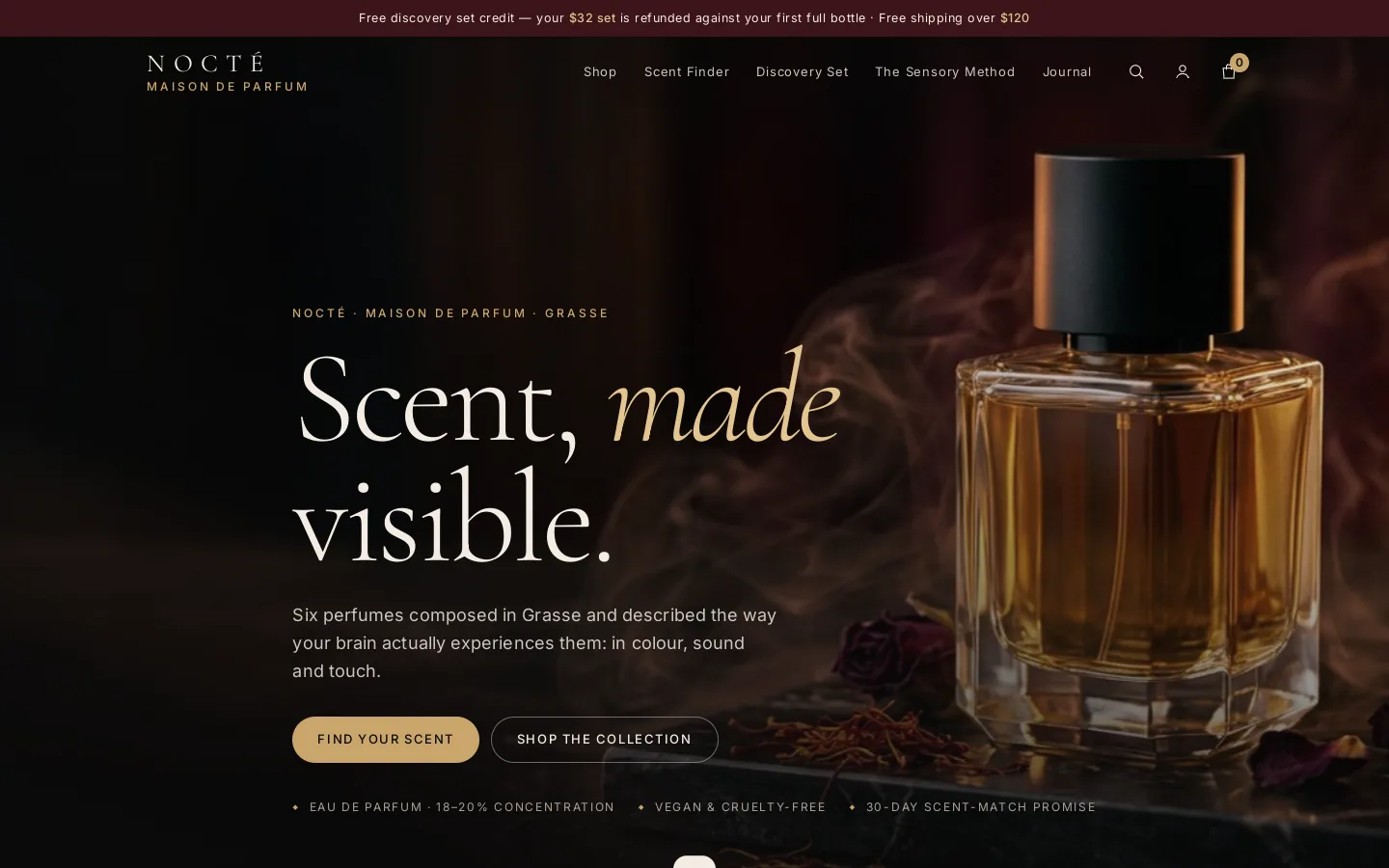 NOCTÉ website preview