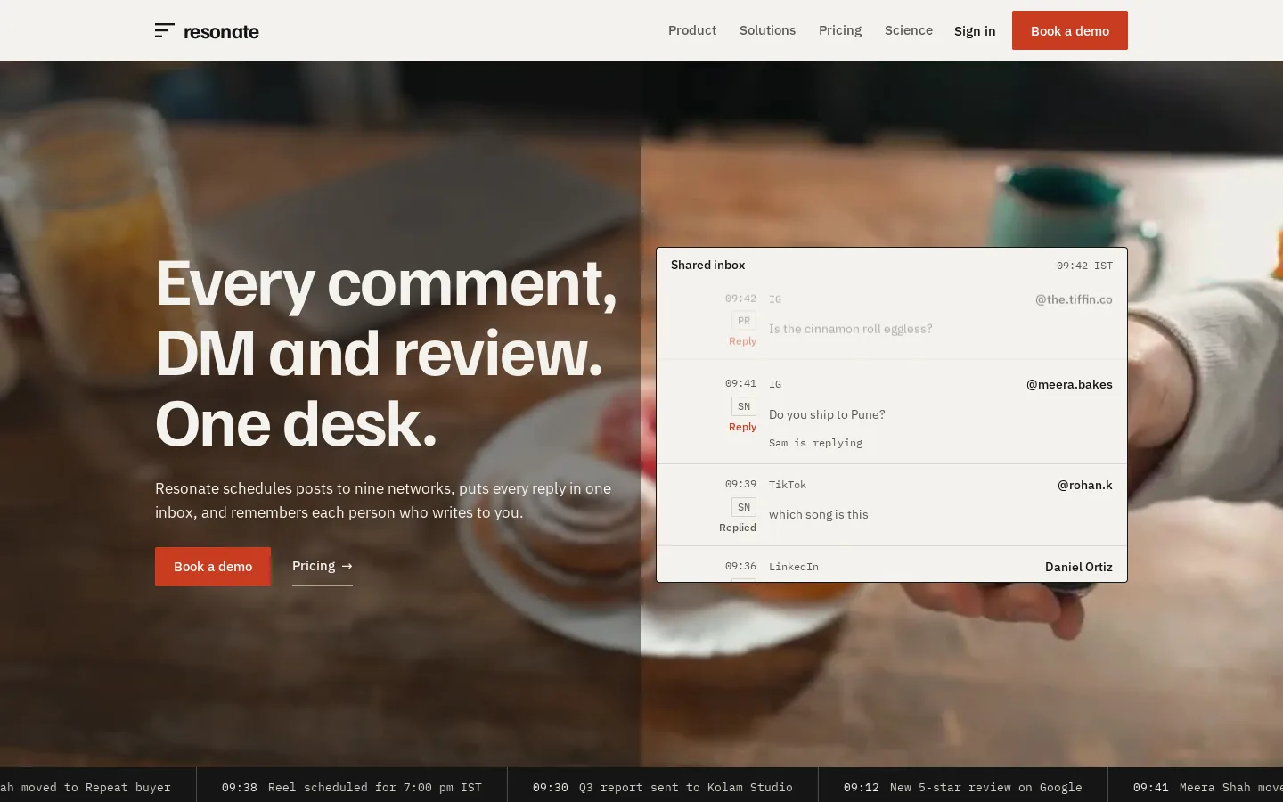 Resonate website preview